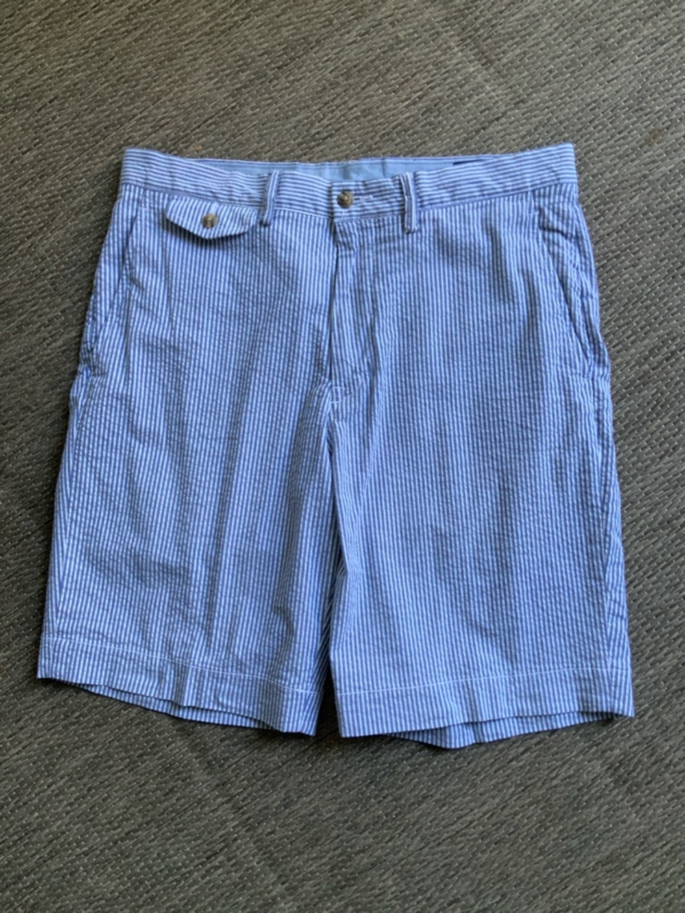 Polo Ralph Lauren Light Blue Seersucker Flat-Front Shorts